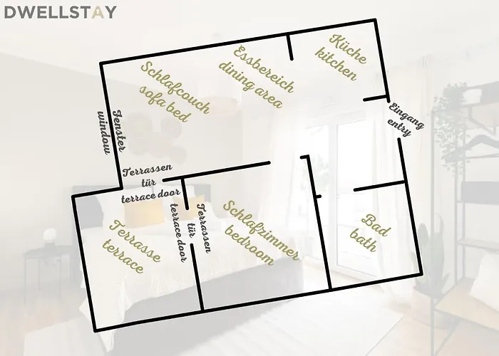 Apartamento Dwellstay - Modernes I 55qm I 2 I Küche I Bad I Terrasse I Tv I Wlan